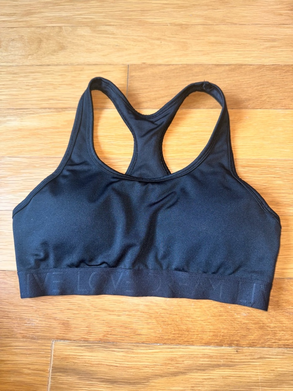 Aeropostale Live Love Dream Black Sports Bra